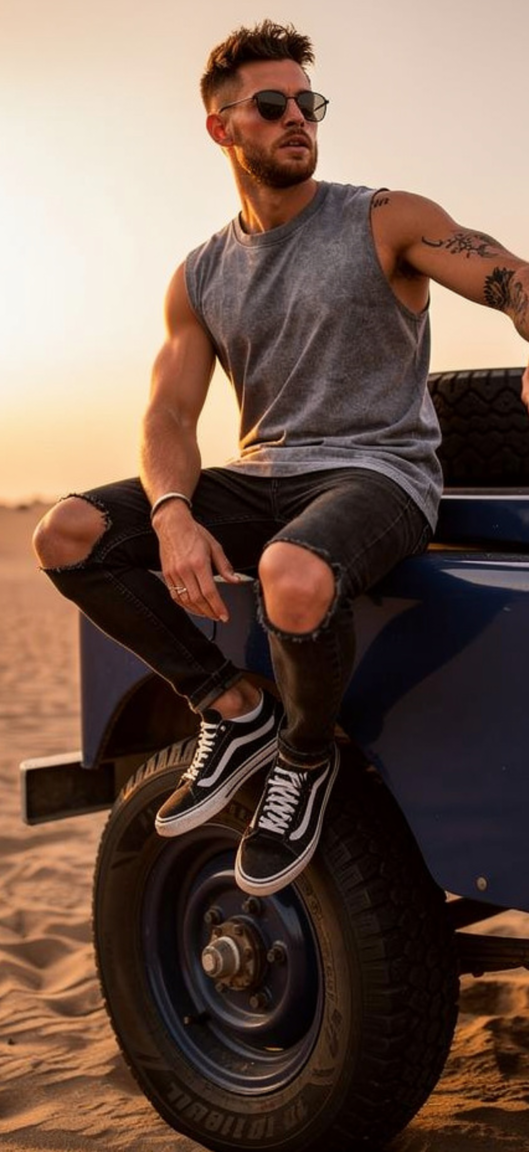 Classic Acid Wash Sleeveless Tank