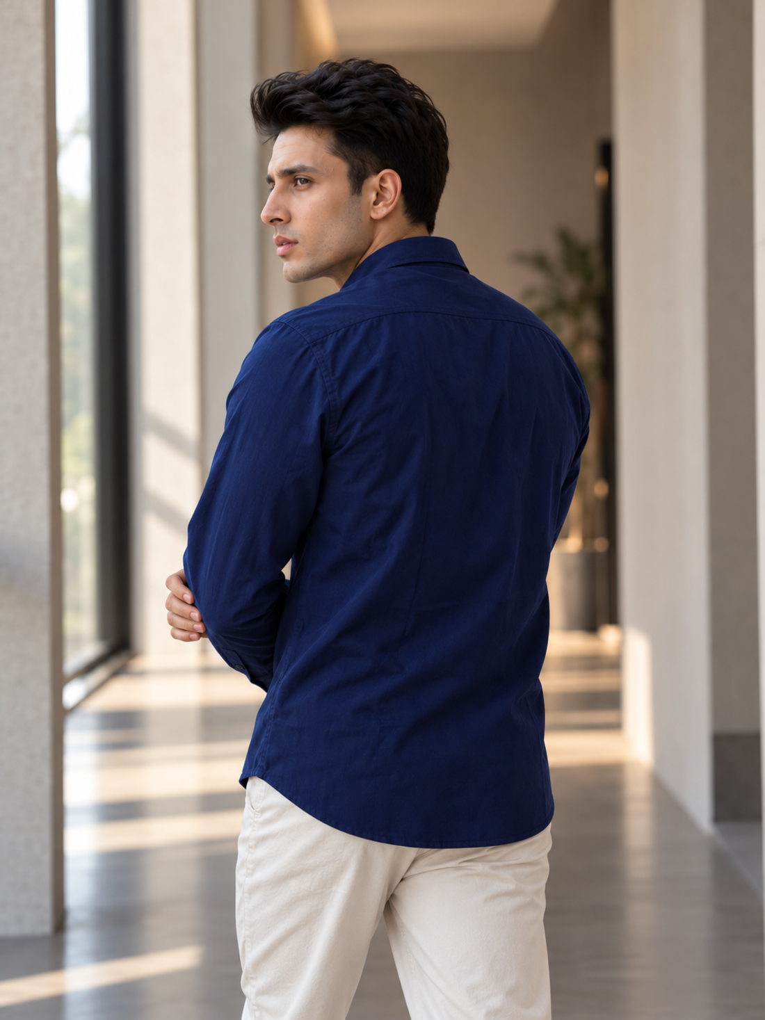 Midnight Navy Cotton Linen Shirt