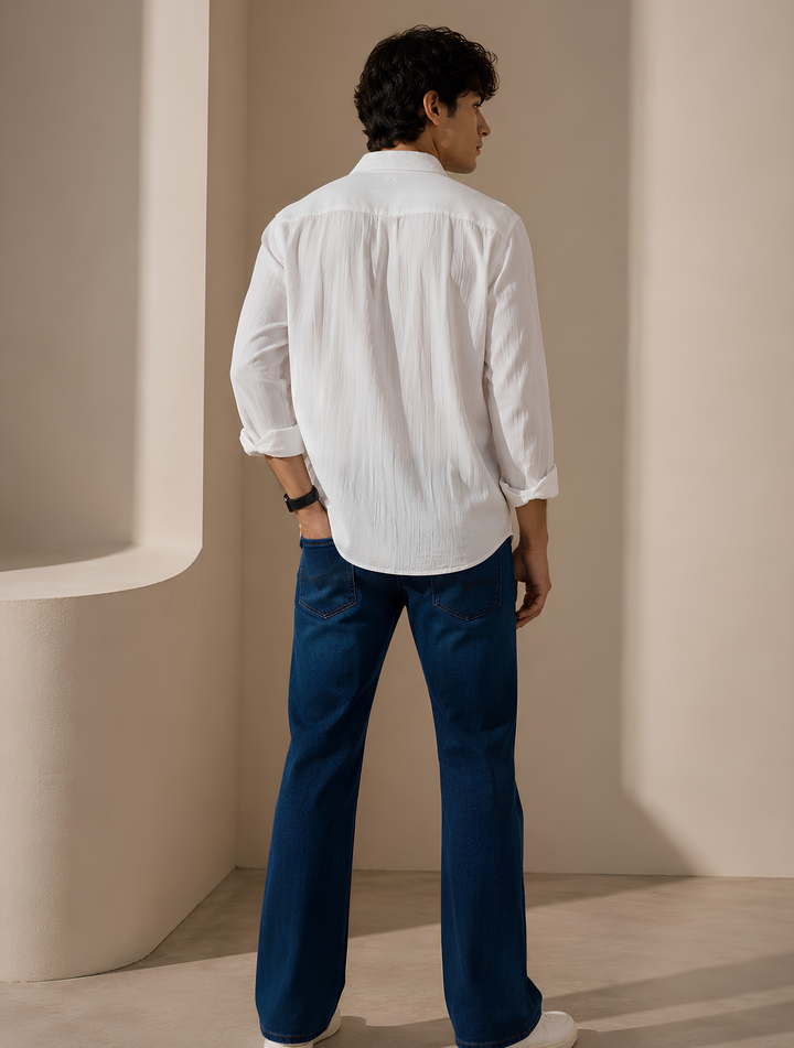 Men’s White Double Gauze Cotton Shirt