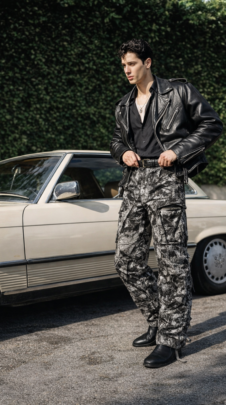 Camouflage Grey Cargo Pants