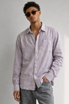 Men’s Soft Lavender Linen Blend Shirt – Premium Smart Casual Essential