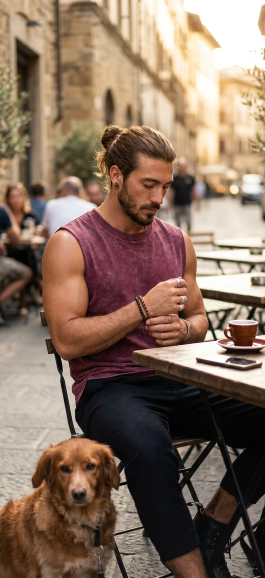 Burgundy Acid Wash Sleeveless Tank