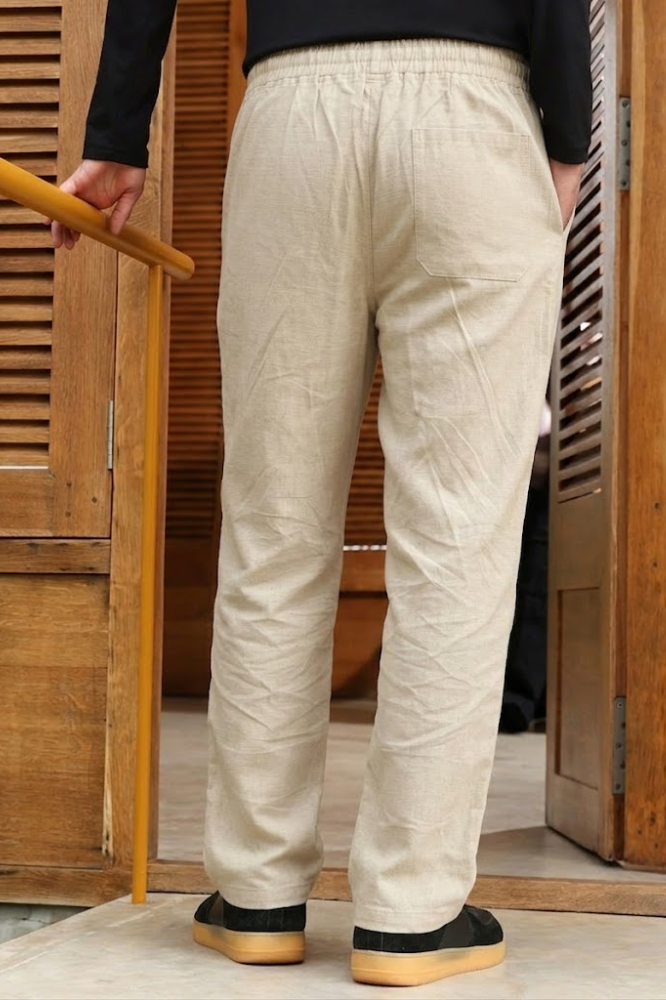 Ivory Linen Cotton Relaxed Fit Pants – Premium Summer Essential
