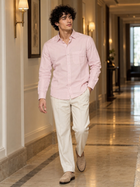 Soft Pink Cotton Linen Shirt