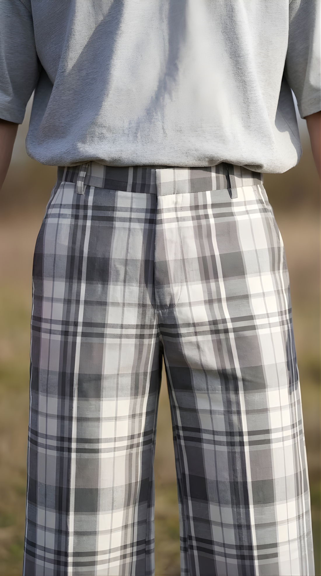 Grey Check Bootcut Pant