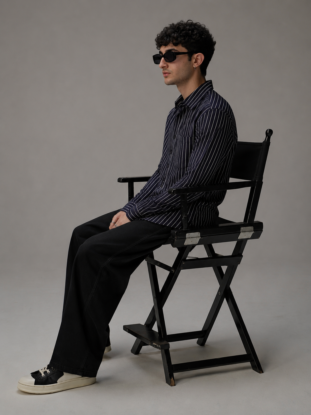 Men’s Blue Striped Rayon Poplin Cotton Shirt