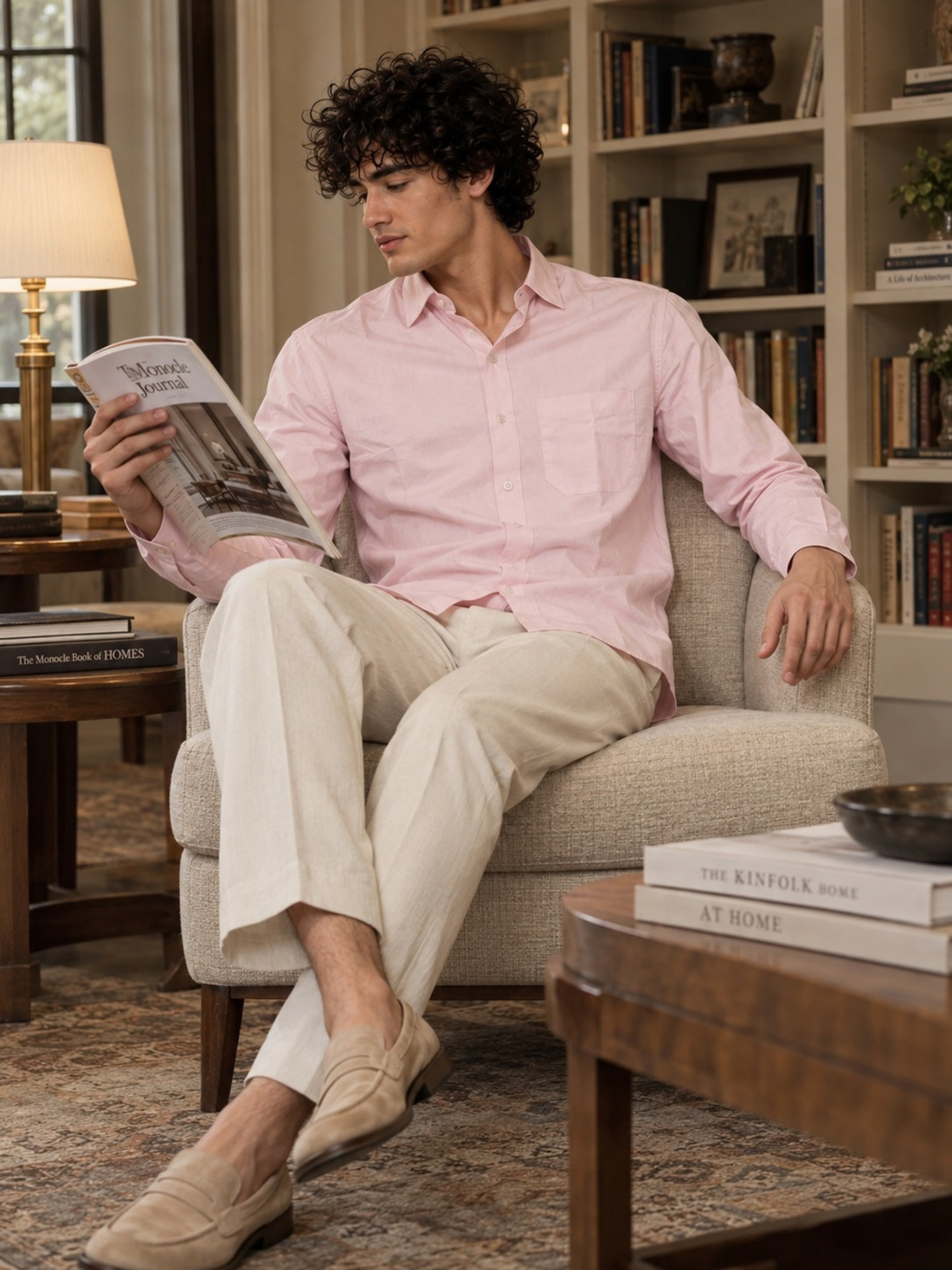Soft Pink Cotton Linen Shirt