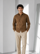 Men's Brown Poplin Cotton Shirt – Premium Smart Casual Wear