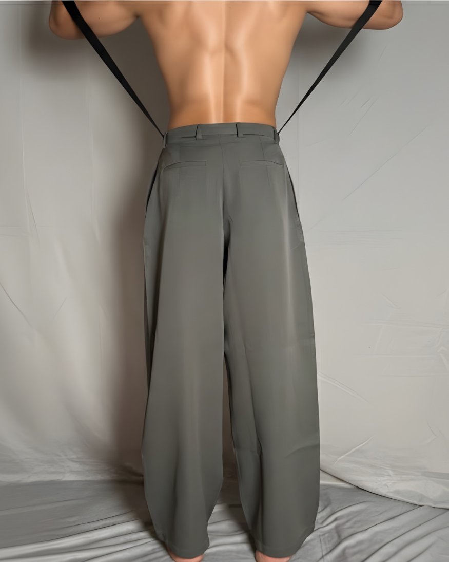 Korean-Style Loose Fit Pleated Grey Colour Pant