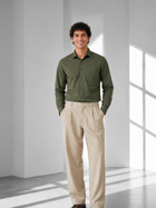 Men's Olive Green Poplin Cotton Shirt – Premium Smart Casual Wear
