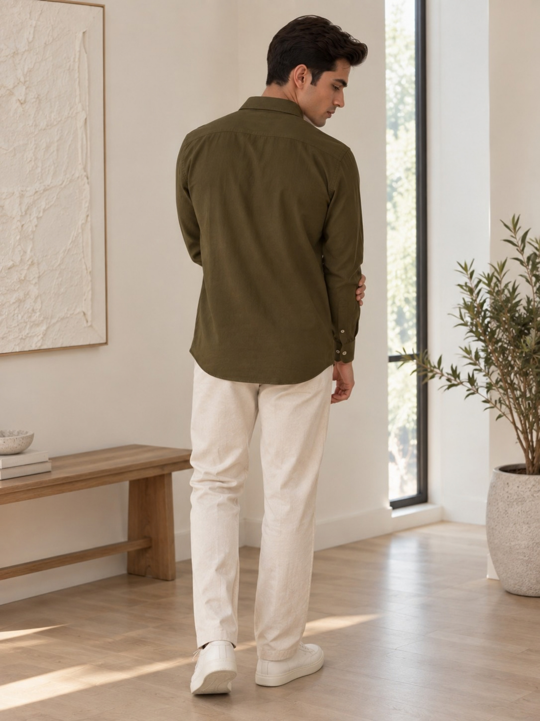 Olive Green Viscose Shirt