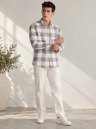 Grey & Lavender Checked Rayon Shirt