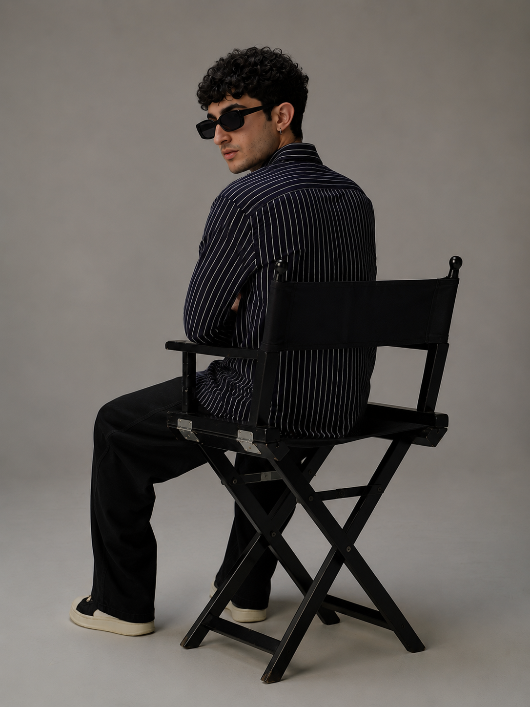 Men’s Blue Striped Rayon Poplin Cotton Shirt