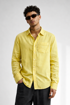 Men’s Lemon Yellow Linen Blend Shirt – Premium Smart Casual Essential