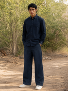 Men's Navy Linen Blend Co-ord Set – Premium Smart Casual Wear