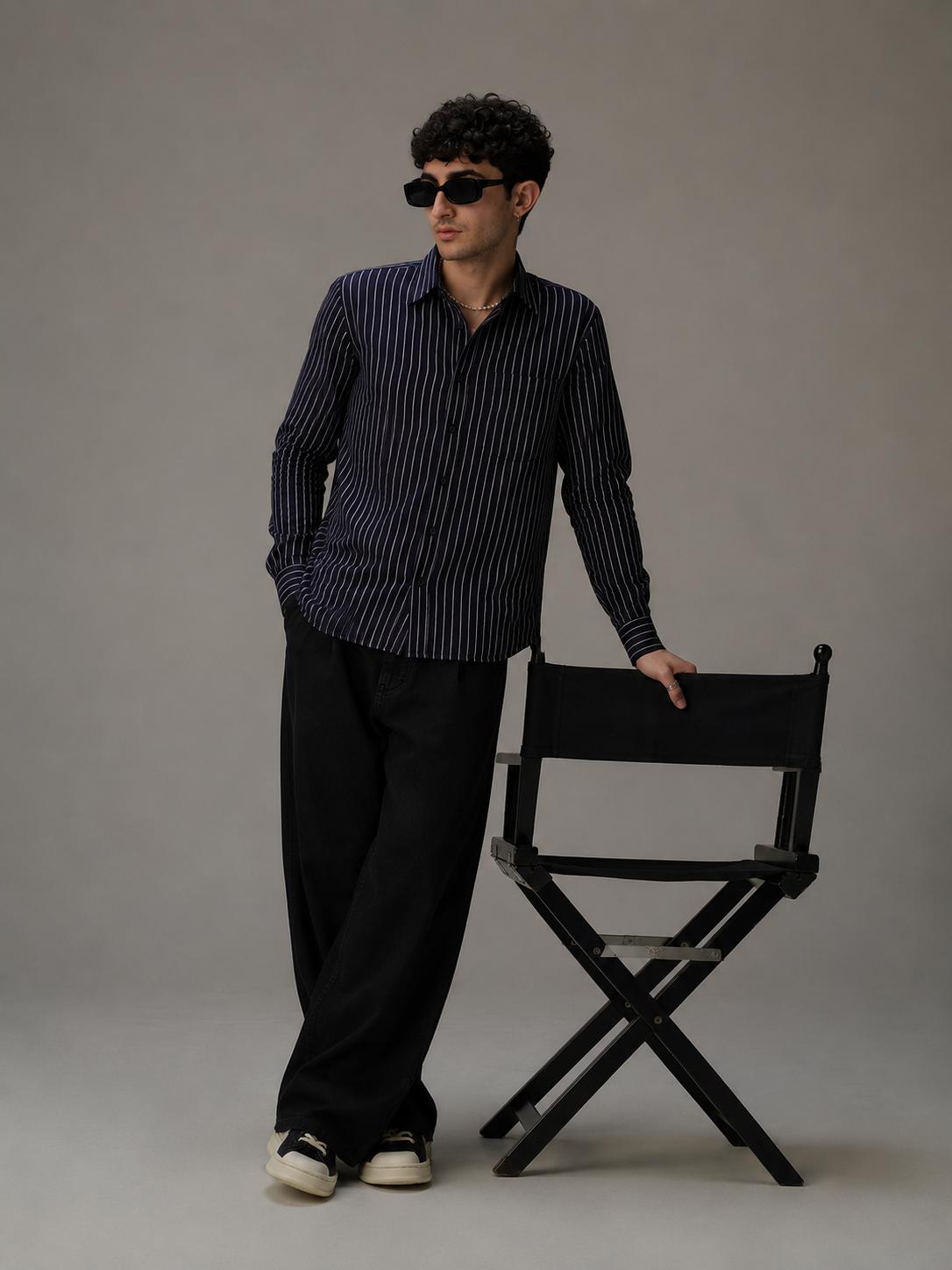 Men’s Blue Striped Rayon Poplin Cotton Shirt