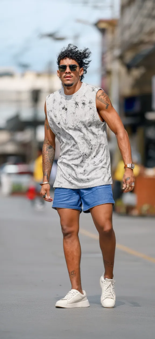 Marble Acid Wash Oversized Tank Top