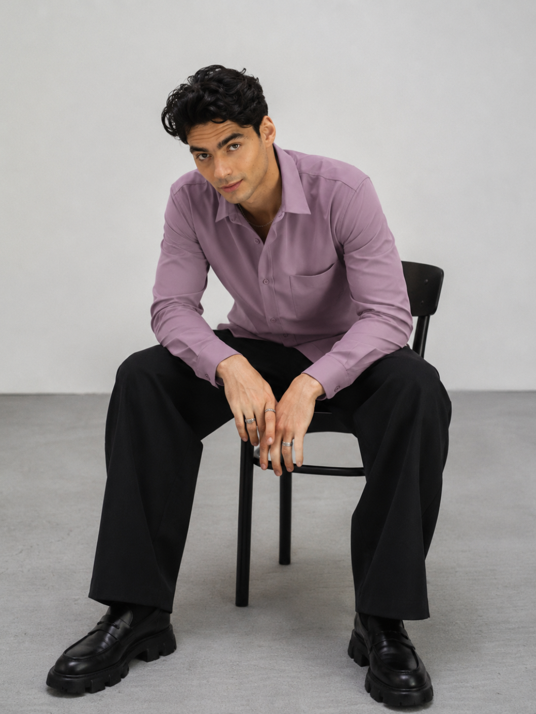 Men’s Dusty Mauve Rayon Poplin Cotton Shirt