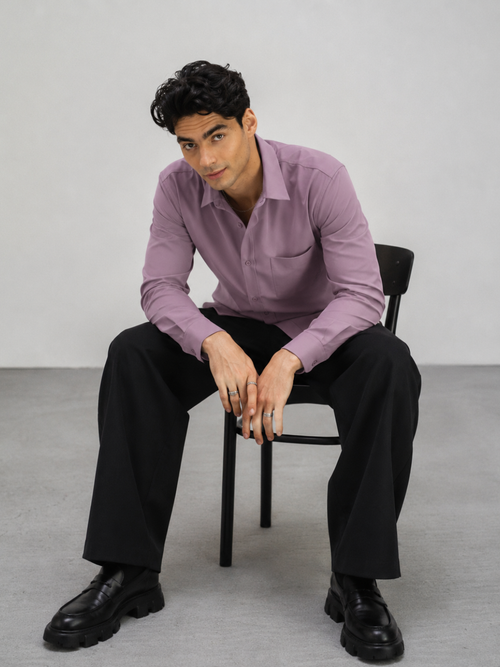 Men’s Dusty Mauve Rayon Poplin Cotton Shirt