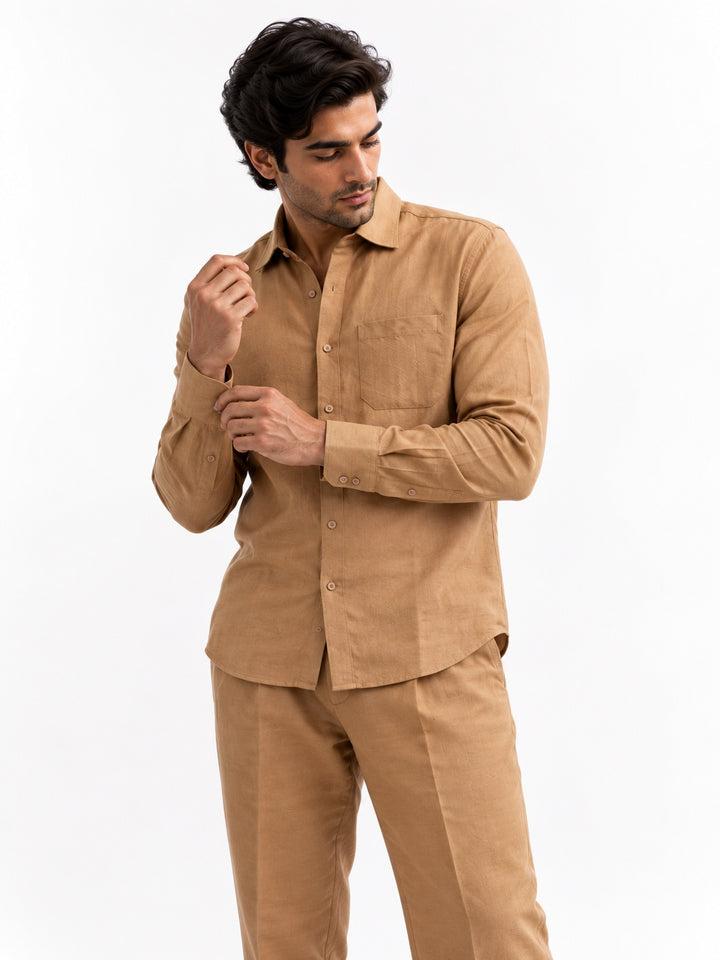 Men's Tan Corduroy Co-Ord Set