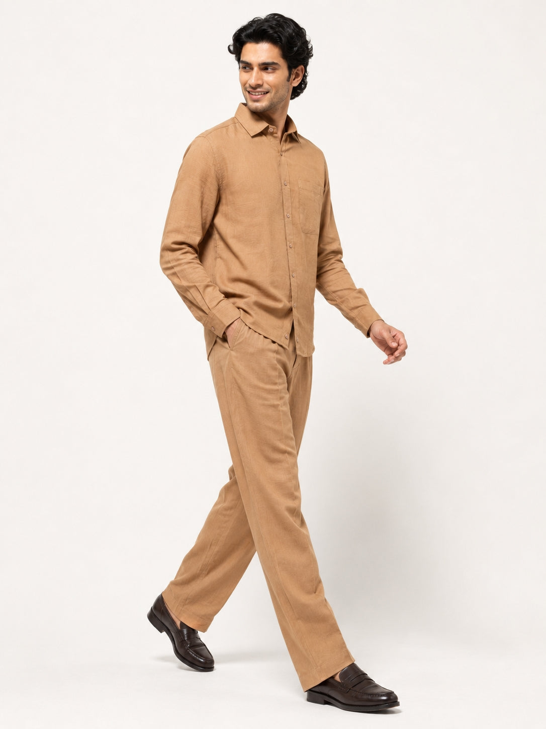 Men's Tan Corduroy Co-Ord Set