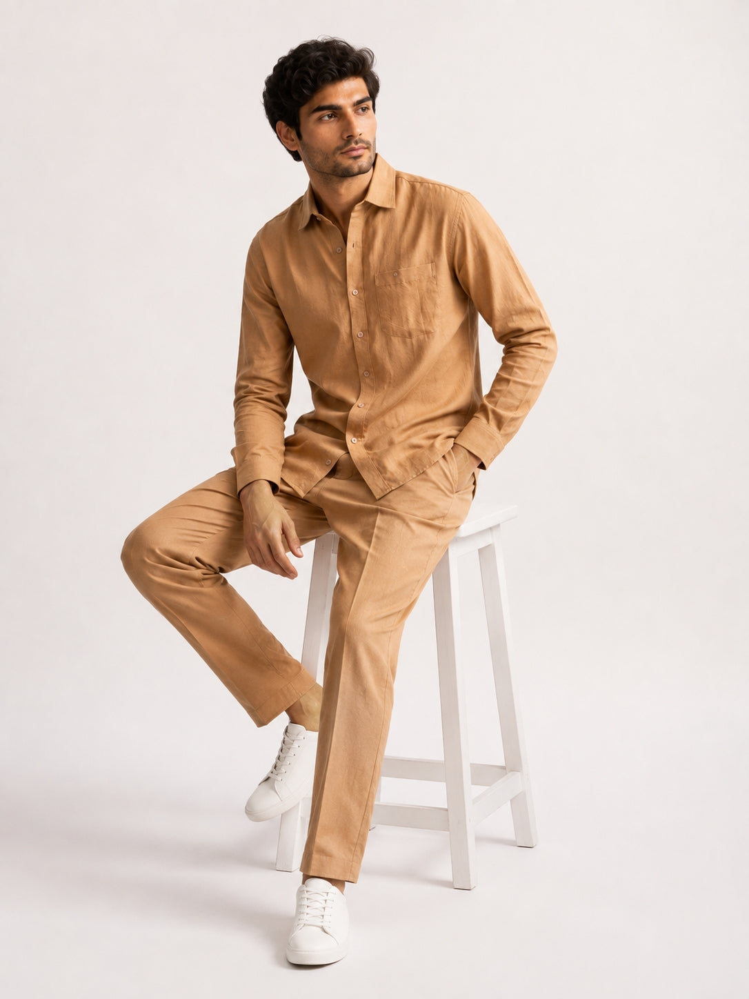 Men's Tan Corduroy Co-Ord Set