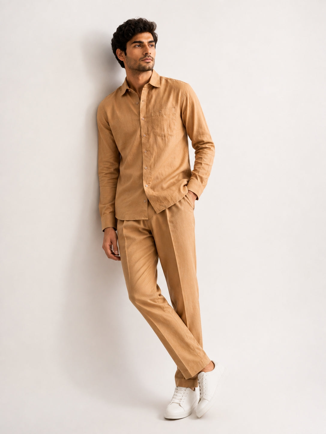 Men's Tan Corduroy Co-Ord Set