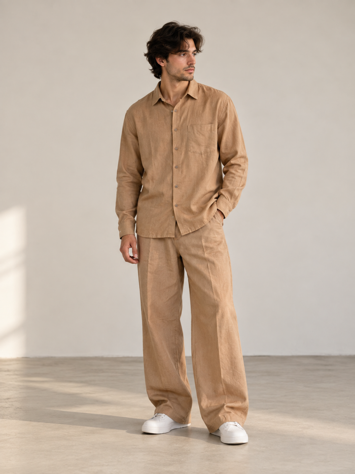 Men's Tan Corduroy Co-Ord Set