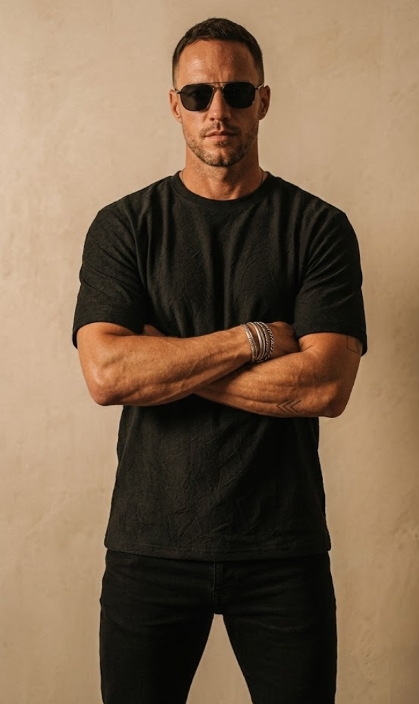 Jet Black Textured T-Shirt