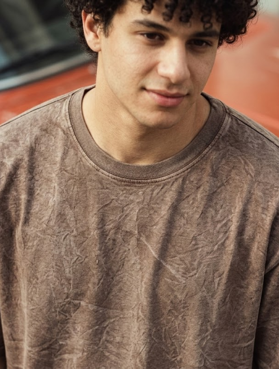 Earth Brown Acid Wash Oversized