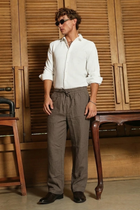 Taupe Linen Cotton Relaxed Fit Pants – Premium Summer Essential