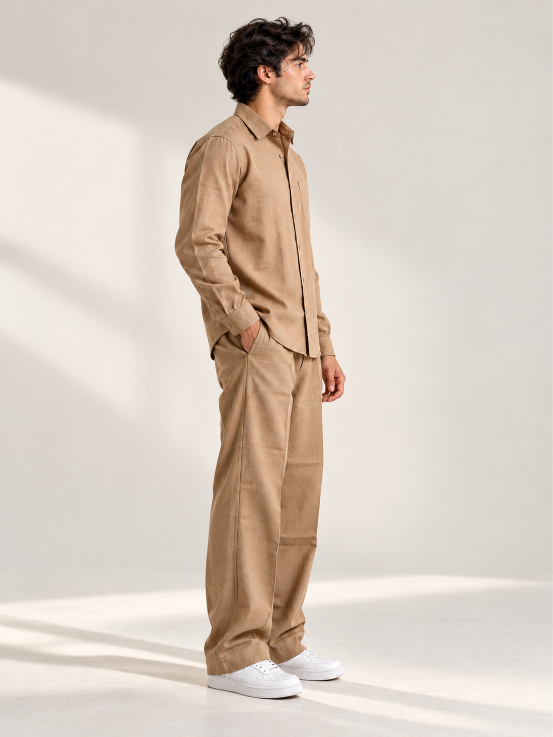 Men's Tan Corduroy Co-Ord Set