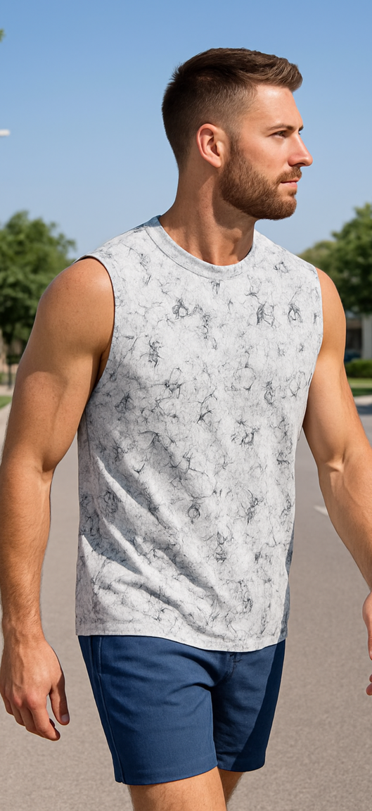 Marble Acid Wash Oversized Tank Top