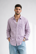 Men’s Lavender Double Gauze Cotton Shirt – Soft Premium Casual Essential