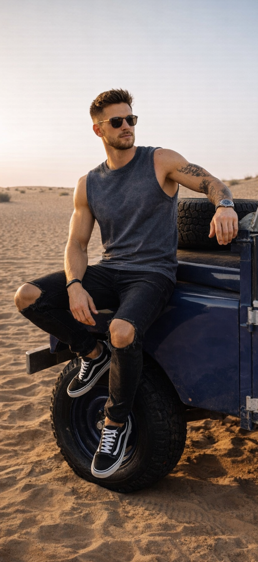 Classic Acid Wash Sleeveless Tank