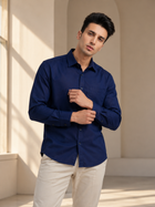 Midnight Navy Cotton Linen Shirt