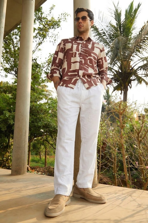 White Linen Cotton Relaxed Fit Pants – Premium Summer Essential
