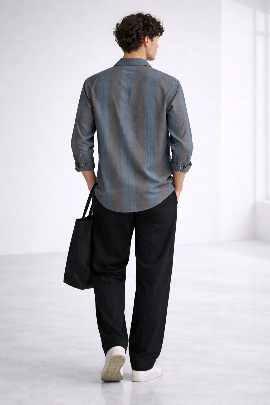 Grey Cotton Rayon Cuban Collar Shirt – Minimal Premium Essential