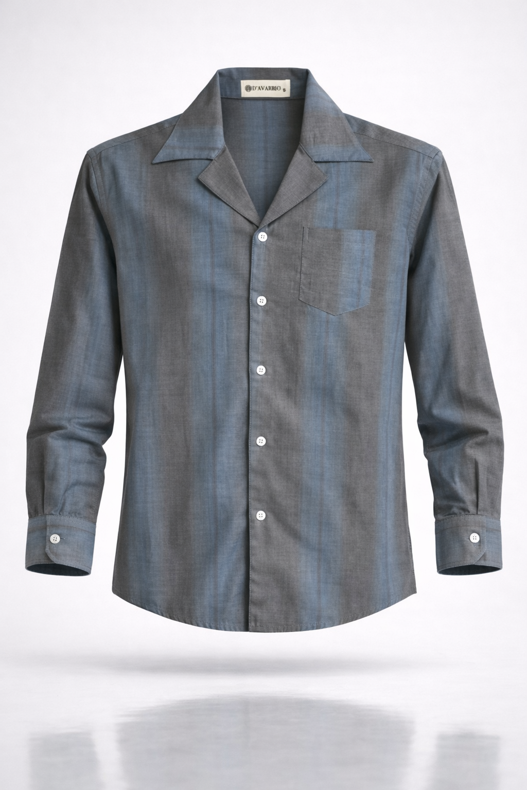 Grey Cotton Rayon Cuban Collar Shirt – Minimal Premium Essential