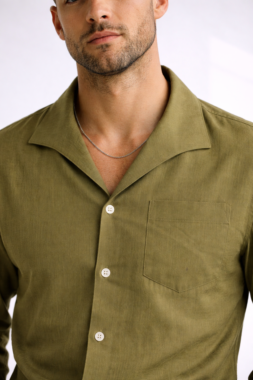 Men’s Summer Olive Linen Designer Shirt – Premium Summer Essential