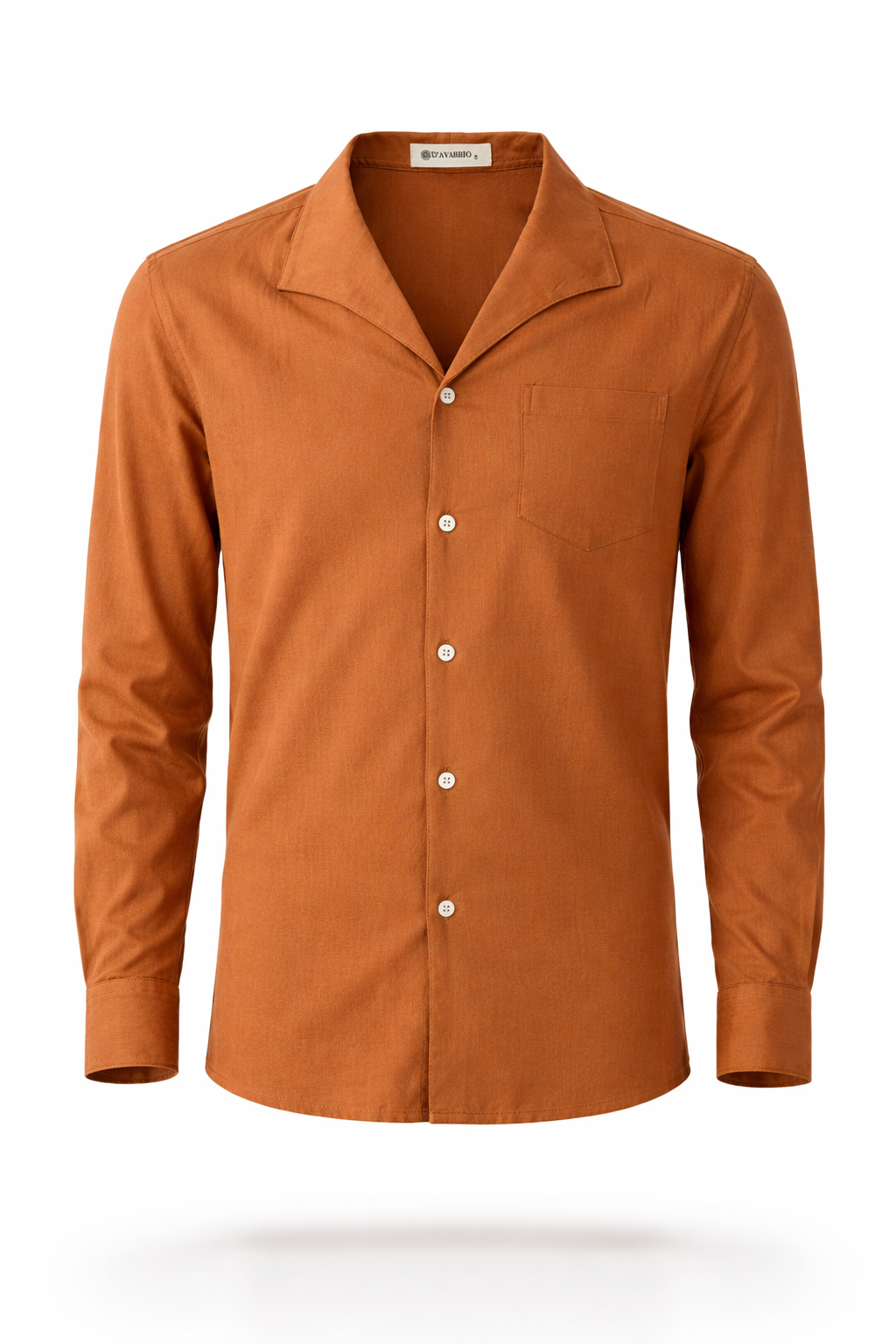 Men’s Sunset Rust Linen Designer Shirt – Premium Summer Essential