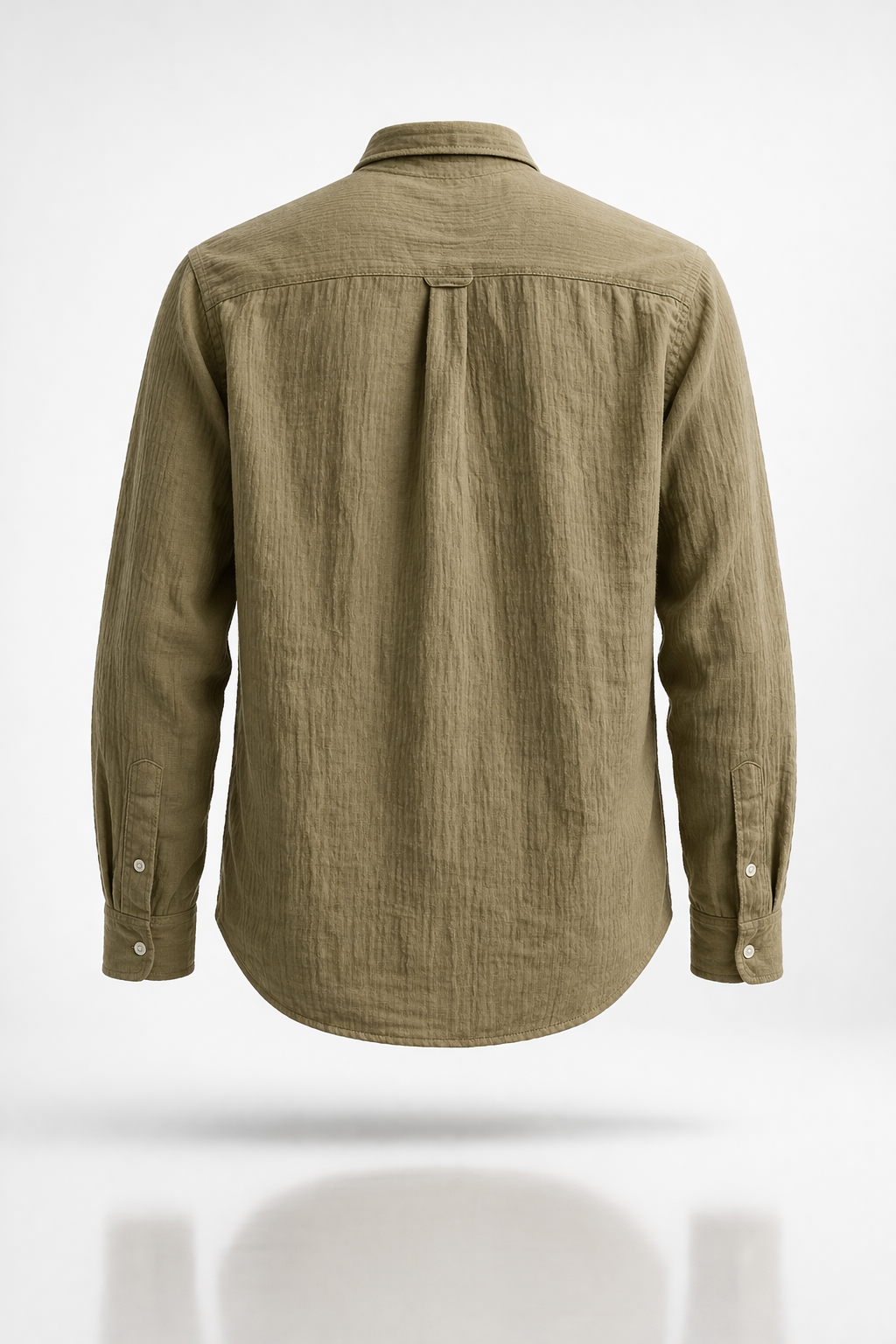 Khaki Double Gauze Cotton Shirt – Lightweight Relaxed Fit Essential