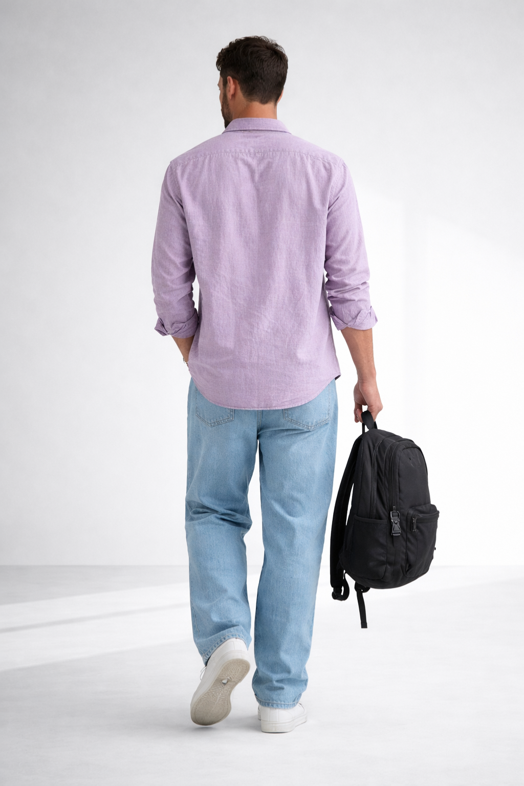Men’s Lavender Double Gauze Cotton Shirt – Soft Premium Casual Essential