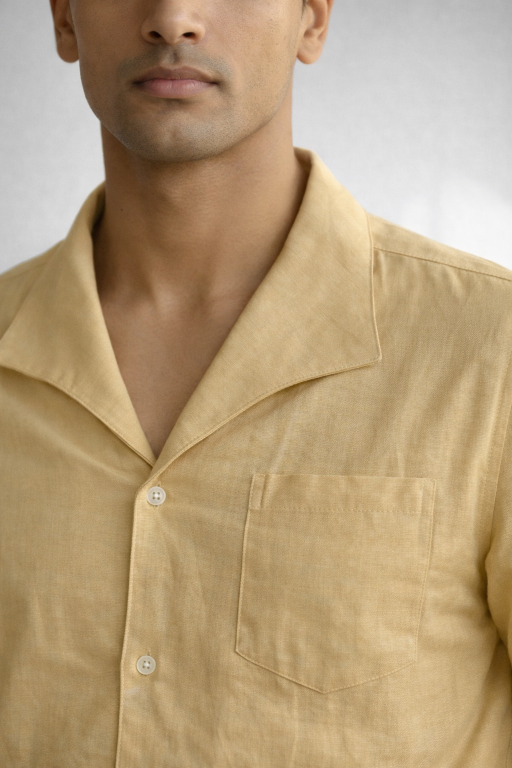 Men’s Butter Yellow Linen Designer Shirt – Premium Summer Essential