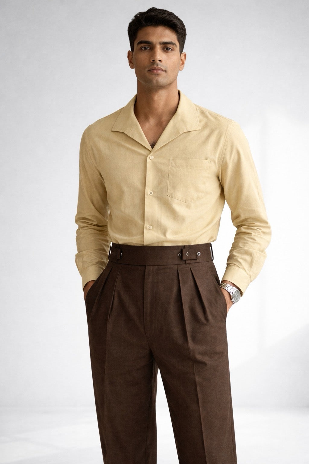 Men’s Butter Yellow Linen Designer Shirt – Premium Summer Essential