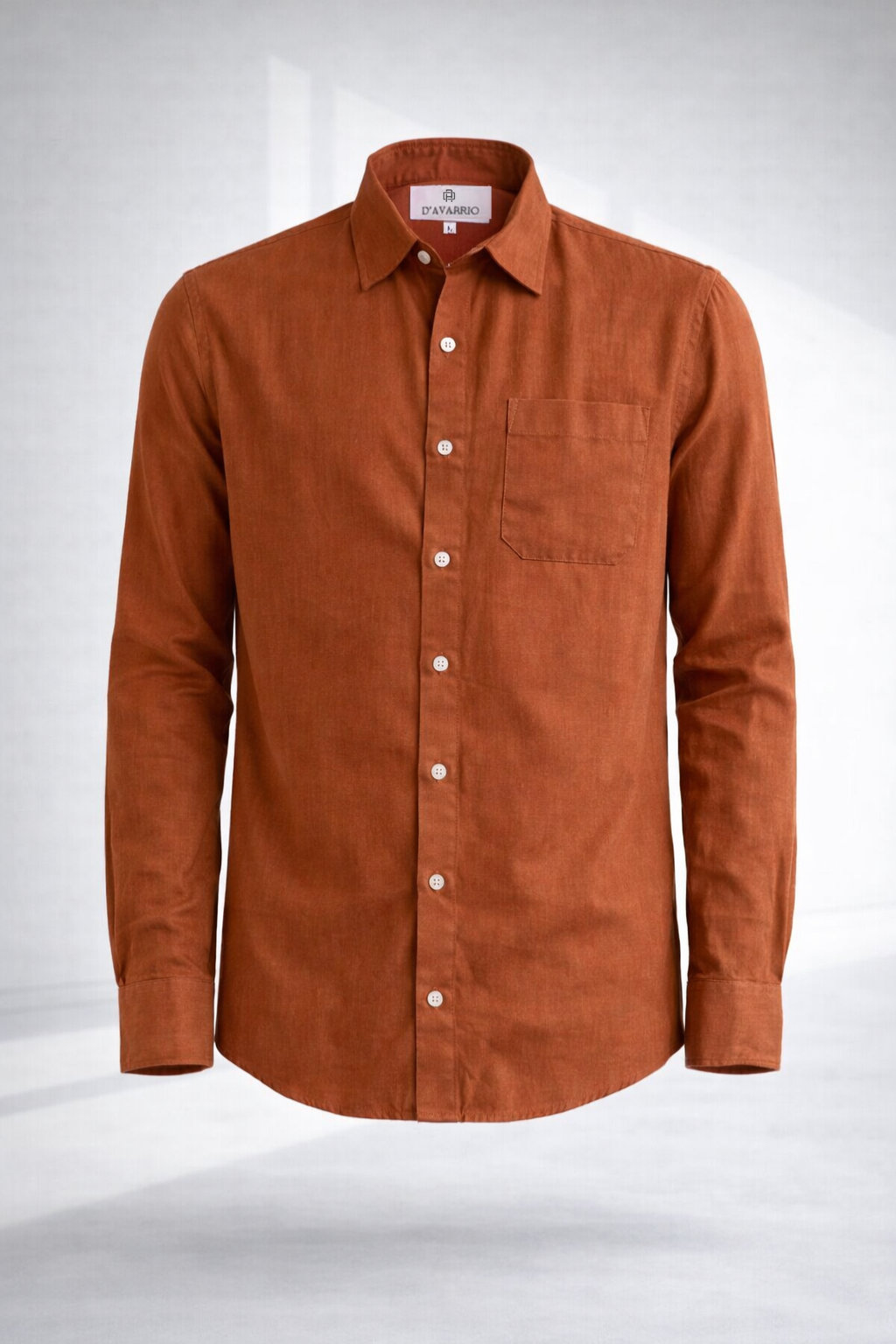 Men’s Rust Double Gauze Cotton Shirt – Soft Premium Casual Essential