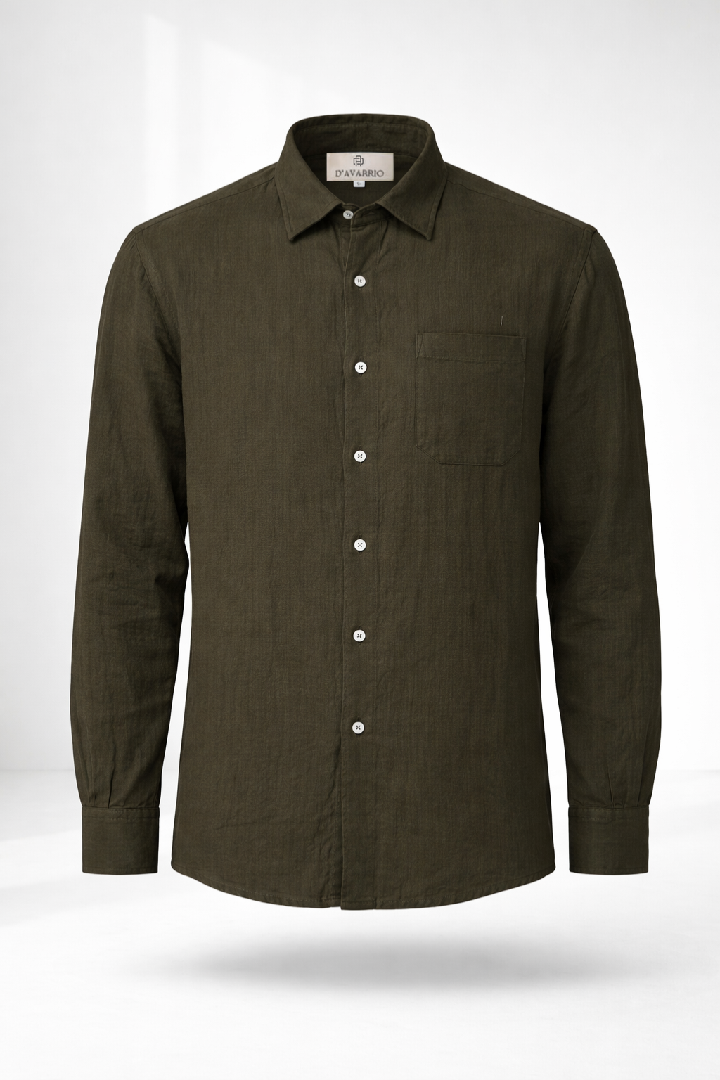 Men’s Mehndi Green Double Gauze Cotton Shirt – Soft Premium Casual Essential
