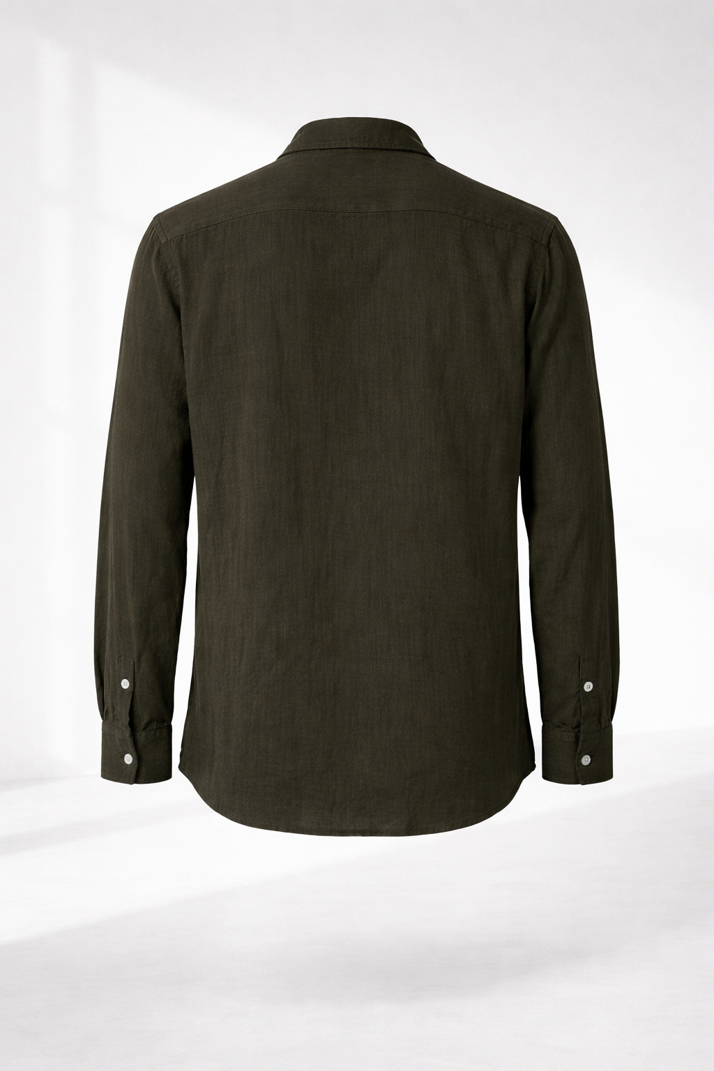 Men’s Mehndi Green Double Gauze Cotton Shirt – Soft Premium Casual Essential