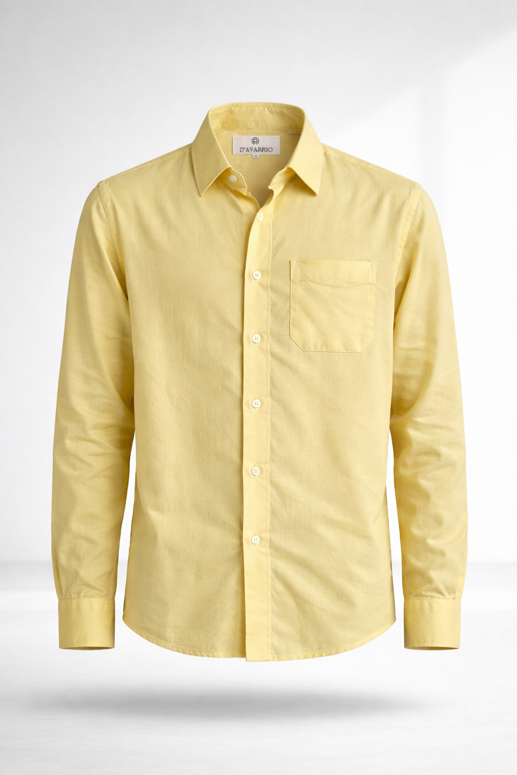 Men’s Lemon Yellow Linen Blend Shirt – Premium Smart Casual Essential