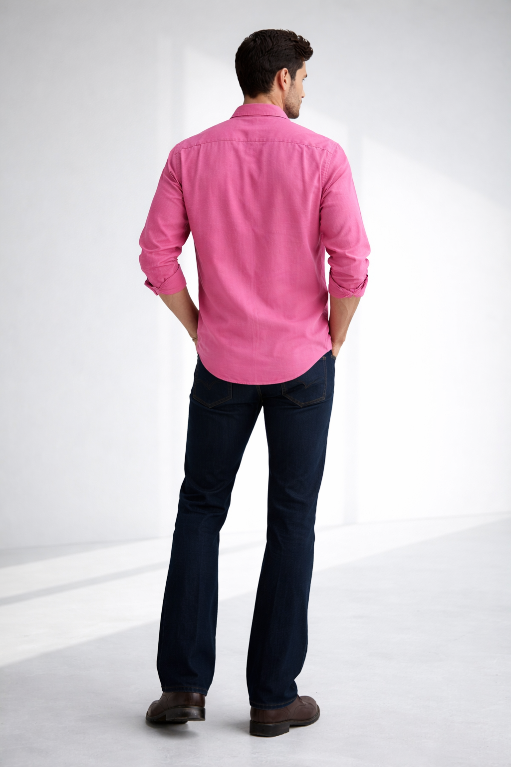 Men’s Blush Pink Linen Blend Shirt – Premium Smart Casual Essential